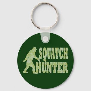 Squatch hunter on camouflage keychain