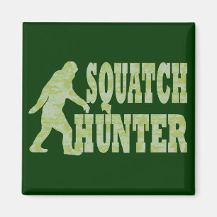 Squatch hunter on camouflage magnet