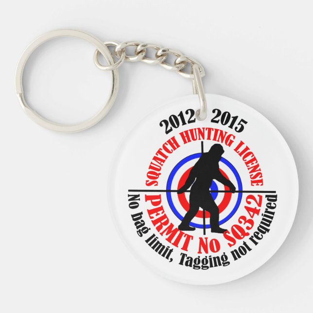 squatch hunting permit keychain (Front)