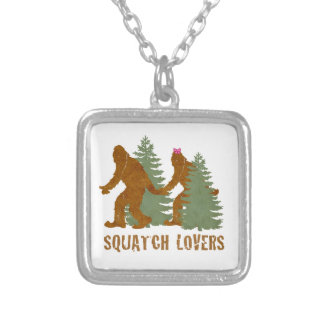 Squatch Lovers Silver Plated Necklace