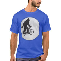 Squatch on a Bike In Sky With Moon T-shirt