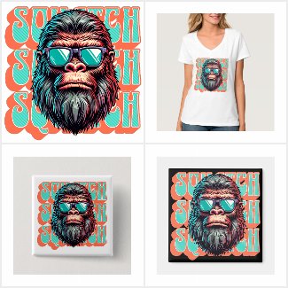 Squatch Retro Bigfoot with Vintage Text