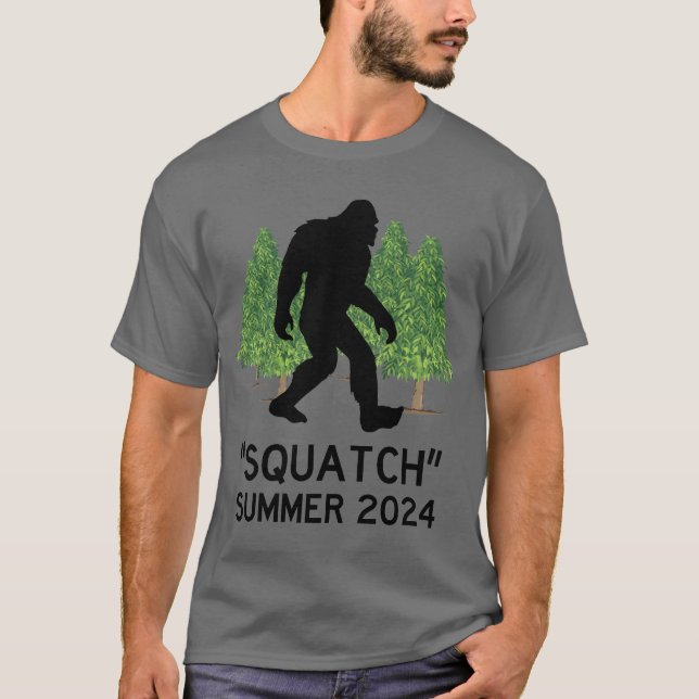 Squatch, Sasquatch, Bigfoot Walking in Forest T-Shirt (Front)