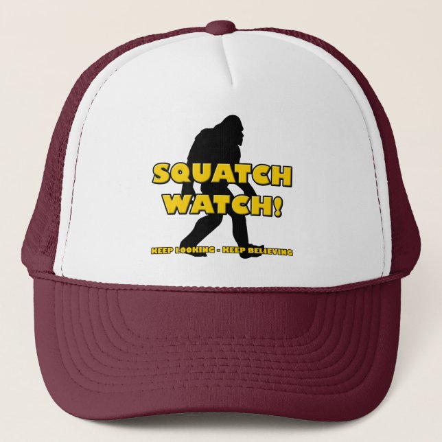 Squatch Watch Funny Sasquatch Bigfoot Yeti Cap Hat (Front)