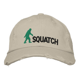 squatch with large bigfoot logo embroidered baseball cap