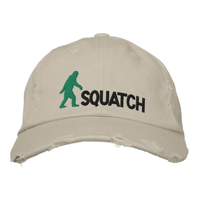 squatch with large bigfoot logo embroidered baseball cap (Front)