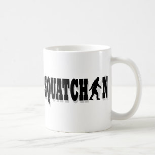 Squatchin, black text coffee mug