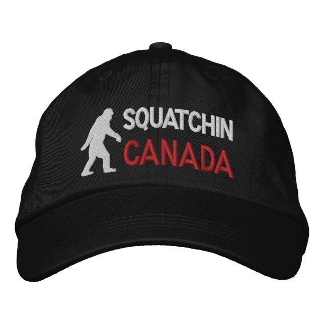 Squatchin canada embroidered baseball cap (Front)