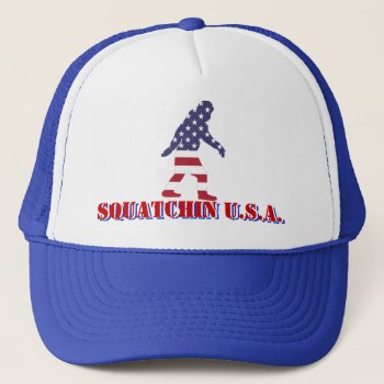 Squatchin U.s.a Trucker Hat by customizedgifts at Zazzle