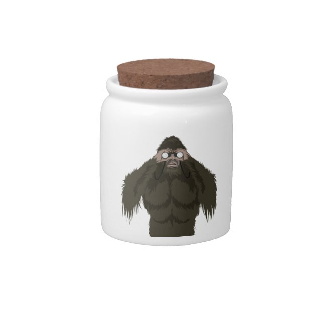Squatchin' Watchin' Bigfoot Love Candy Jar (Front)