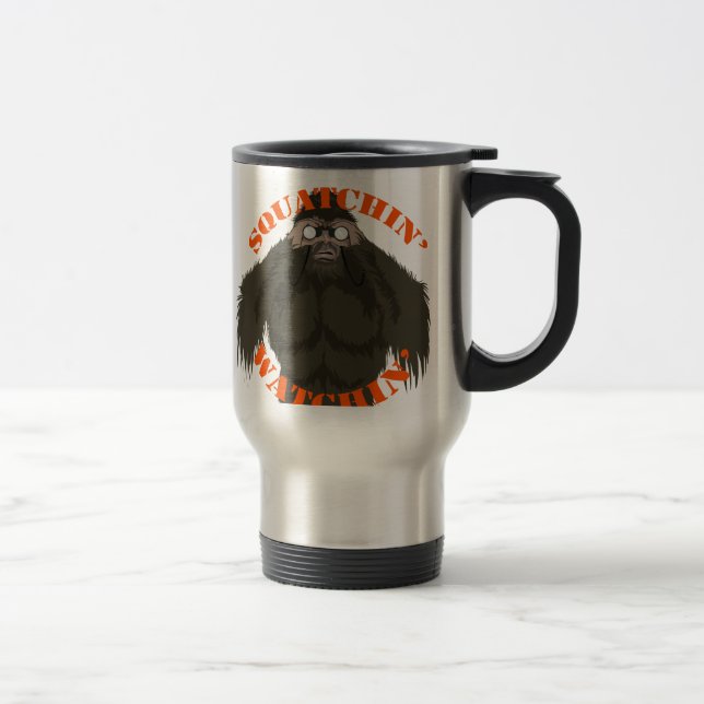 Squatchin' Watchin' Bigfoot Love Travel Mug (Right)