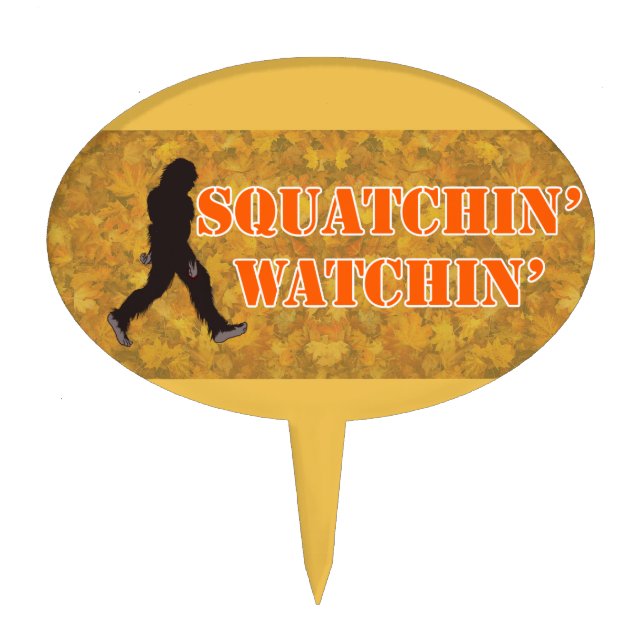 Squatchin' Watching Two Cake Topper (Front)