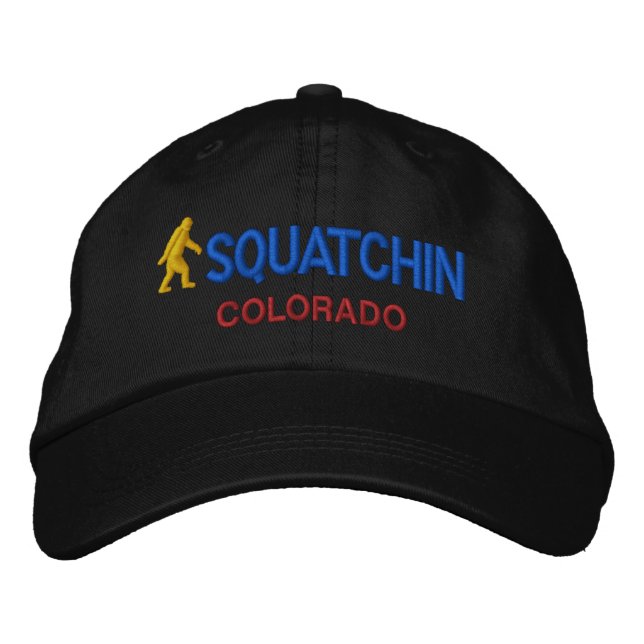 Squatchin & your state personalized embroidered baseball cap (Front)