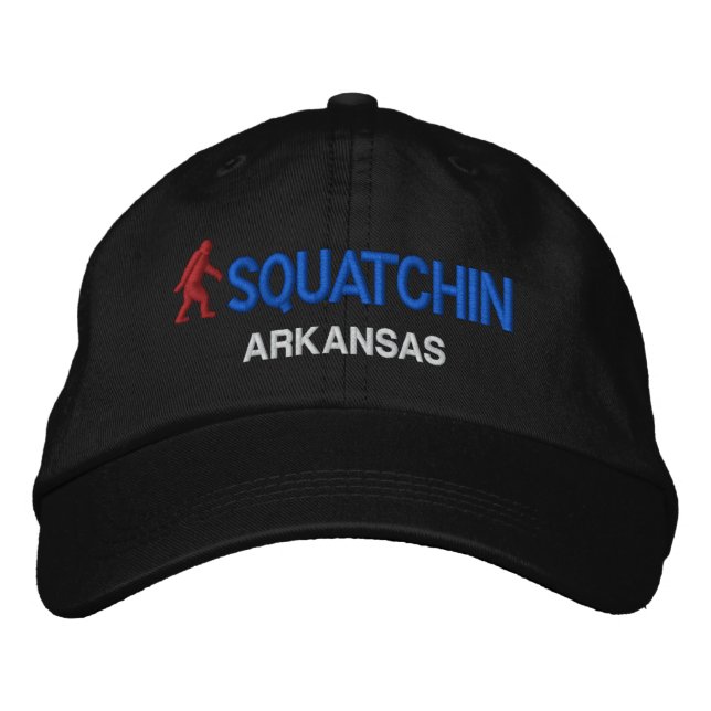Squatchin & your state personalized embroidered baseball cap (Front)