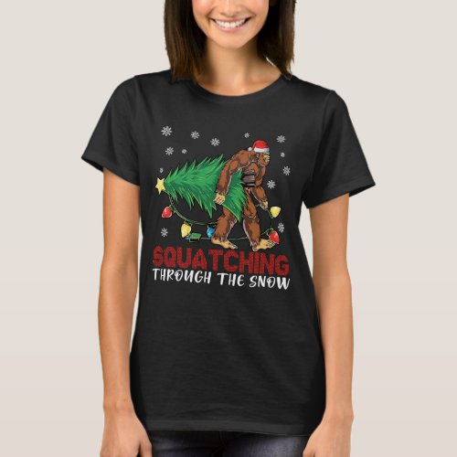Squatching Through The Snow Christmas T_Shirt