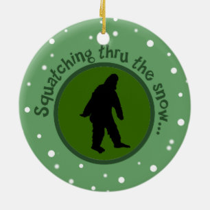 Squatching Thru the Snow Sasquatch Tree Ornament