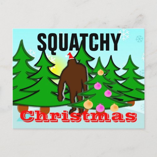Squatchy Christmas Squatch Postcard