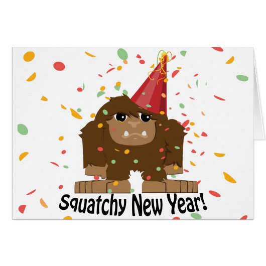 Squatchy New Year Cards (Front Horizontal)
