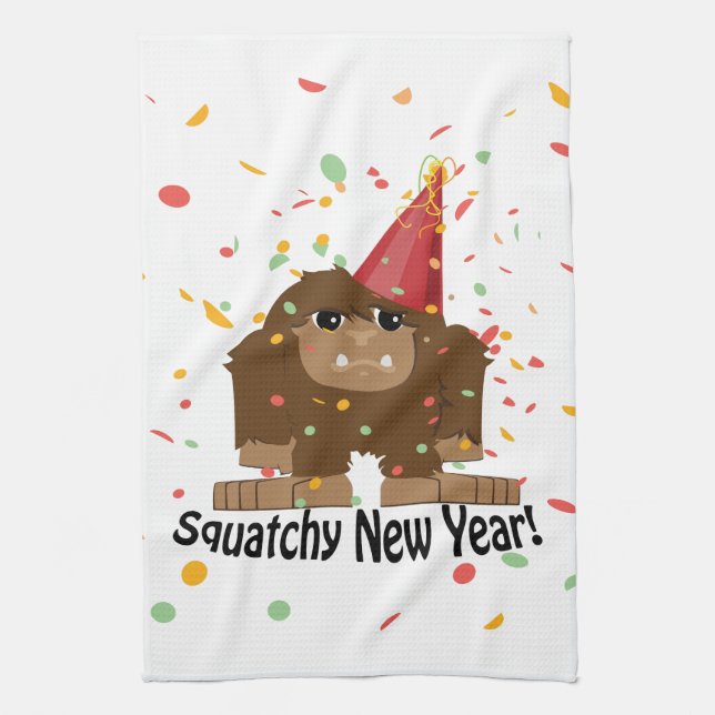 Squatchy New Year Towel (Vertical)