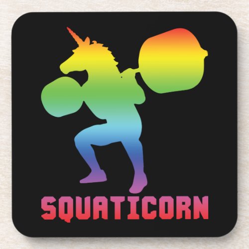 Squaticorn _ Leg Day _ Squat Unicorn _ Workout Beverage Coaster