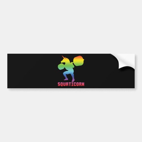 Squaticorn _ Leg Day _ Squat Unicorn _ Workout Bumper Sticker