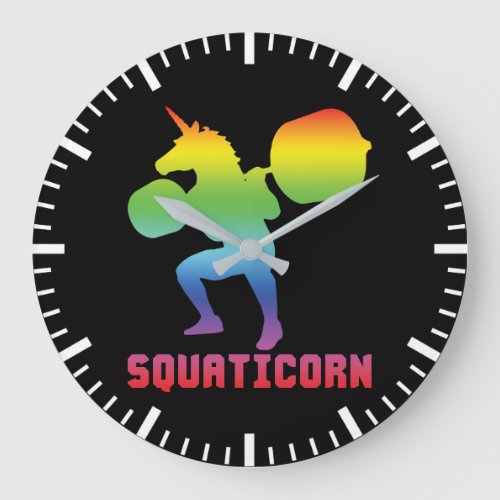 Squaticorn _ Leg Day _ Squat Unicorn _ Workout Large Clock