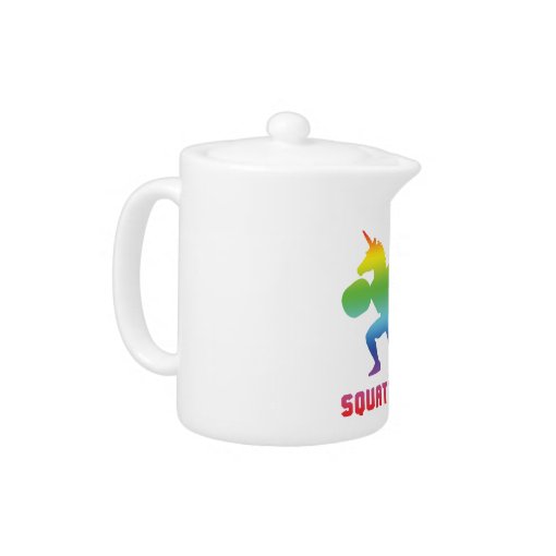 Squaticorn Leg Day Squat Unicorn Workout Teapot Zazzle