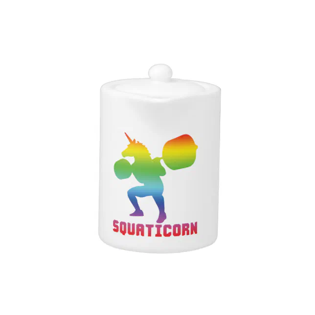 Squaticorn Leg Day Squat Unicorn Workout Teapot Zazzle