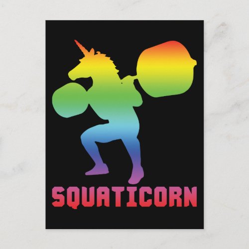 Squaticorn _ Unicorn Squat _ Leg Day Workout Postcard