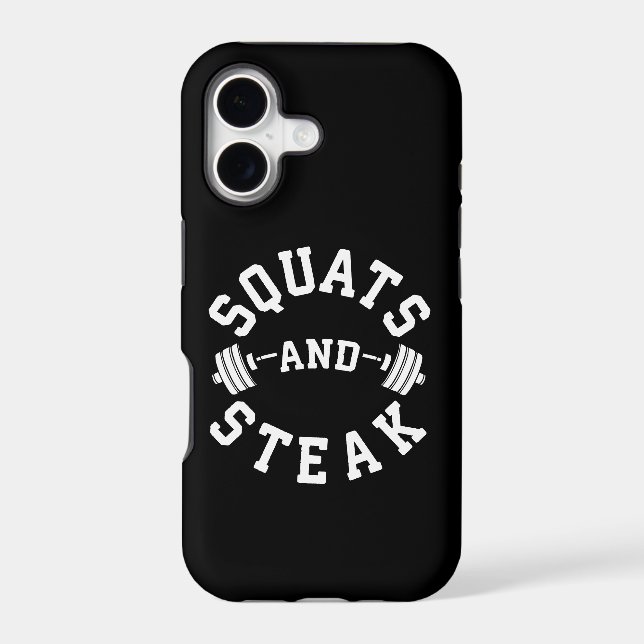 Squats and Steak, Leg Day - Funny Workout Iphone Case (Back)