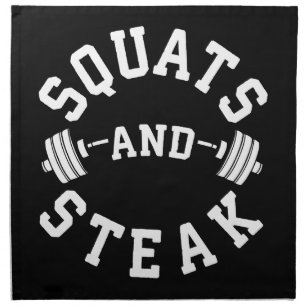 Squats and Steak, Leg Day - Funny Workout Napkin