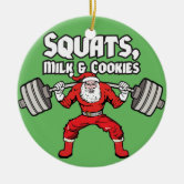 Santa Weight Lifting No Lift No Gift, Personalized Ceramic Ornament, F -  GoDuckee