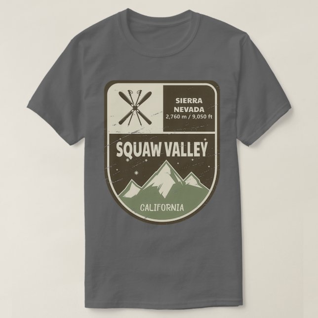 Squaw Valley Sierra Nevada California T-Shirt (Design Front)