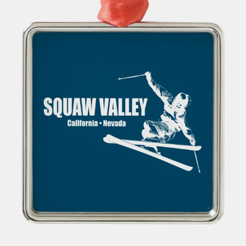 Squaw Valley Ski Resort Skier Metal Ornament