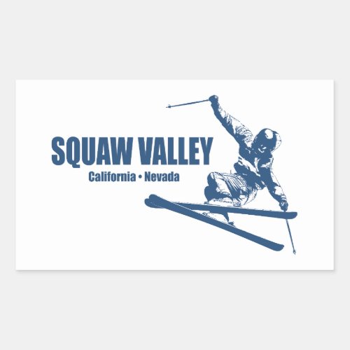 Squaw Valley Ski Resort Skier Rectangular Sticker