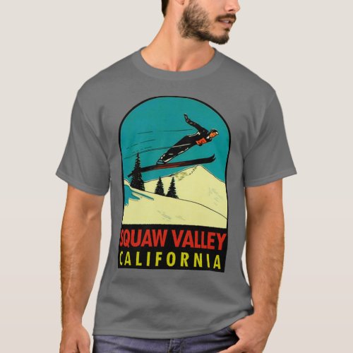 Squaw Valley Skiing California Vintage Travel Deca T_Shirt