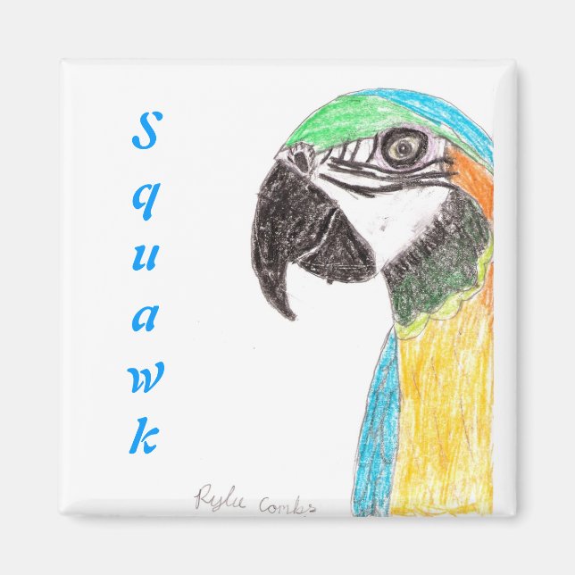 Squawk Parrot Magnet (Front)