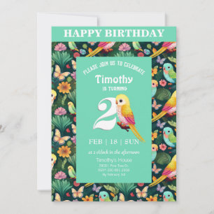 Squawk-tacular 2nd Birthday Bash: A Colorful Invitation