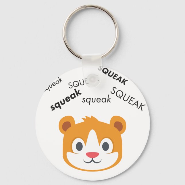 Squeak Hamster Cute Emoji Keychain (Front)