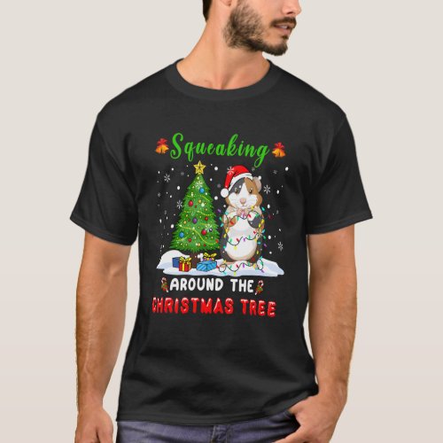Squeaking Around The Christmas Tree Santa Guinea P T_Shirt