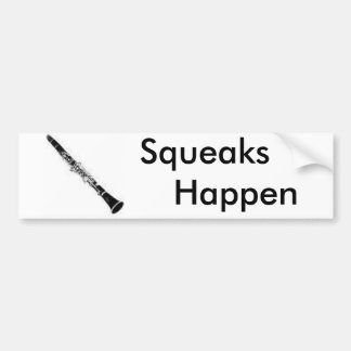 "Squeaks Happen" Clarinet Bumper Sticker