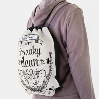 Squeaky Clean Hates to be Dirty Clean Freak Drawstring Bag