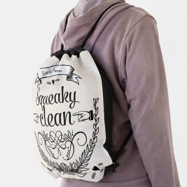Squeaky Clean Hates to be Dirty Clean Freak Drawstring Bag (Insitu)