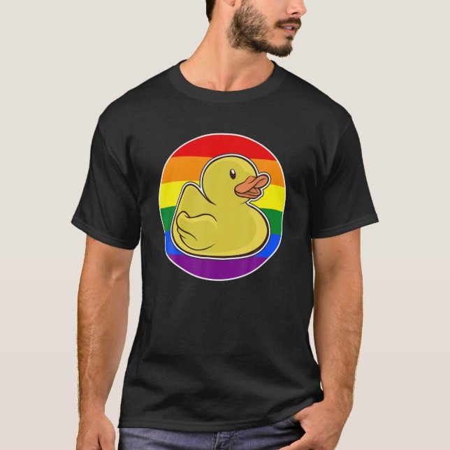 Squeaky Duck Rainbow Duck Pride T-Shirt (Front)