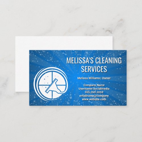 Squeegee Cleaning Window Logo Business Card