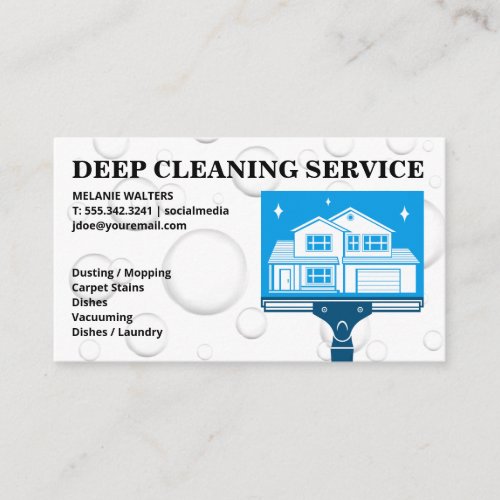 Squeegee Home Logo  Soap Bubbles Business Card