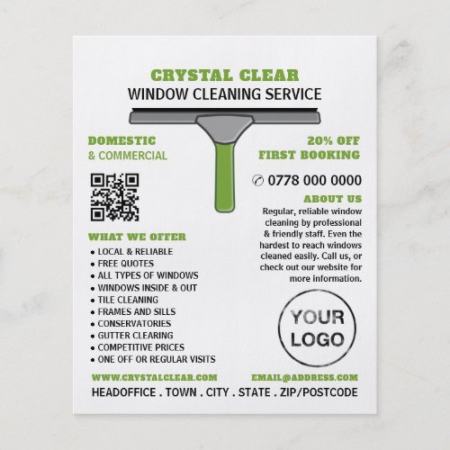Squeegee Window Cleaner Cleaning Service Advert Flyer