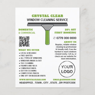Squeegee, Window Cleaner, Cleaning Service Advert Flyer