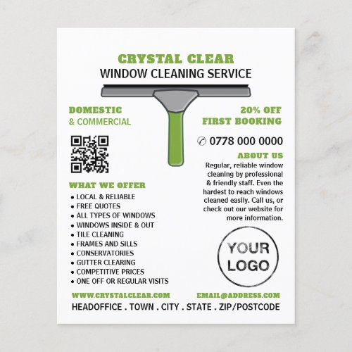 Squeegee Window Cleaner Cleaning Service Advert Flyer