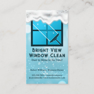 Squeegee   Window Cleaning   Soap Bubbles Business Card